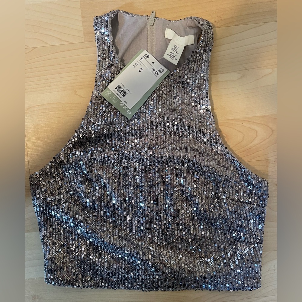 H&M sequin crop top